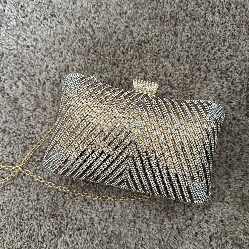 Kelly and Kate Bronze/gold Clucth with strap